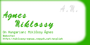agnes miklossy business card