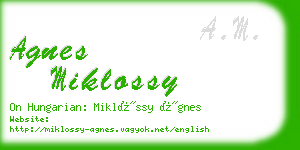 agnes miklossy business card